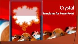  Presentation with basset hound - Slide deck having take home message - smartphone application and basset hound background and a  colored foreground