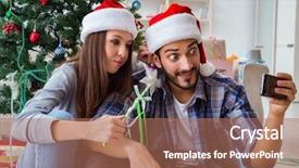  Presentation with managing finances during and after college - Amazing slides having take home message - young pair taking selfies backdrop and a  colored foreground