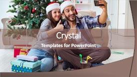  Presentation with managing finances during college - Slides with take home message - young pair taking selfies background and a violet colored foreground