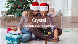  Presentation with pair - PPT theme enhanced with take home message - young pair taking selfies background and a  colored foreground