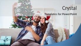  Presentation with managing finances during college - Beautiful PPT layouts featuring take home message - young pair taking selfies backdrop and a light gray colored foreground