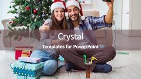  Presentation with managing finances during college - Presentation design with take home message - young pair taking selfies background and a tawny brown colored foreground