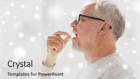  Presentation with home health care - PPT layouts enhanced with take medicines - age medicine health care background and a light gray colored foreground