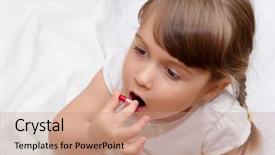  Presentation with take - Colorful theme enhanced with take medicines - little girl with red pill backdrop and a coral colored foreground