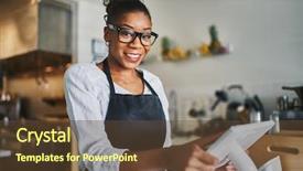  Presentation with pos - PPT theme enhanced with take order on pos terminal background and a tawny brown colored foreground