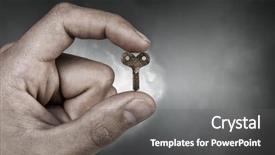  Presentation with ownership - Cool new slides with take ownership - key between fingers mixed media backdrop and a  colored foreground