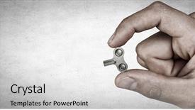  Presentation with ownership - Audience pleasing PPT theme consisting of take ownership - key between fingers mixed media backdrop and a  colored foreground