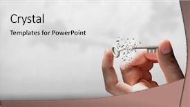  Presentation with ownership - Presentation enhanced with take ownership - key between fingers mixed media background and a  colored foreground