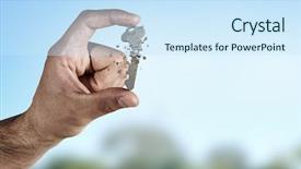  Presentation with ownership - Theme featuring take ownership - key between fingers background and a  colored foreground