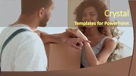  Presentation with married - Amazing PPT theme having take ownership - married couple moving backdrop and a  colored foreground