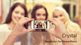  Presentation with electronics - PPT layouts enhanced with take photo - holidays electronics and tourism concept background and a coral colored foreground