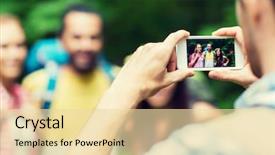  Presentation with travel friends - Slide deck consisting of take photo - travel tourism hike technology background and a lemonade colored foreground