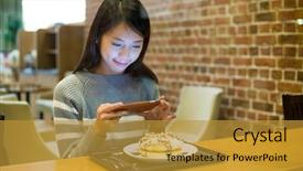  Presentation with take - Colorful PPT theme enhanced with take photo on her food backdrop and a gold colored foreground