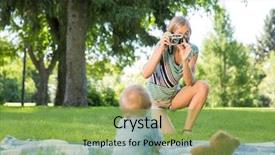  Presentation with mother baby animation - Cool new PPT layouts with take picture - mid adult mother photographing baby backdrop and a seafoam green colored foreground