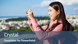  Presentation with take - Slide set enhanced with take picture by digital camera background and a ocean colored foreground