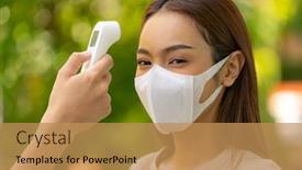  Presentation with normal - Colorful theme enhanced with take-temperature-asian-woman backdrop and a coral colored foreground