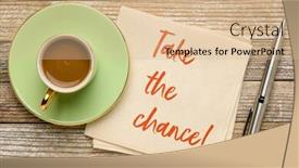  Presentation with motivational - Audience pleasing PPT theme consisting of take-the-chance-reminder-note backdrop and a lemonade colored foreground