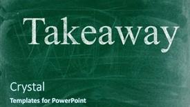  Presentation with chalk - PPT theme with takeaway-business-phrase-written background and a ocean colored foreground