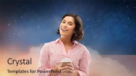  Presentation with starry night - Amazing presentation having takeaway paper cup of coffee backdrop and a coral colored foreground