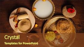  Presentation with natural ingredients - Audience pleasing PPT layouts consisting of taken during diwali or religious backdrop and a tawny brown colored foreground