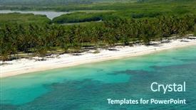  Presentation with dominican republic - Beautiful slide deck featuring taken from helicopter dominican republic backdrop and a ocean colored foreground