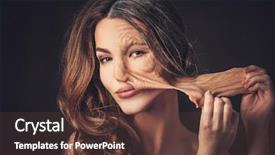  Presentation with aging skin - Slide deck featuring takeoff - aging and skin care concept background and a tawny brown colored foreground