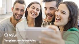  Presentation with selfie - Beautiful presentation theme featuring takes - friends faving fun and making backdrop and a coral colored foreground