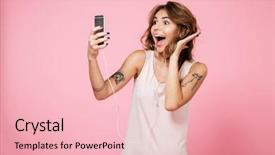  Presentation with pretty girl - PPT layouts with takes - portrait of a joyful pretty background and a lemonade colored foreground