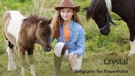  Presentation with foal - Slide set enhanced with takes care of the pony background and a tawny brown colored foreground