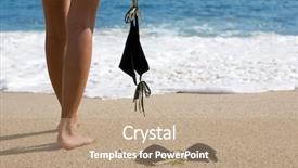  Presentation with woman in sea - Colorful slides enhanced with takes off bikini to swiming backdrop and a coral colored foreground