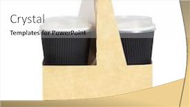  Presentation with white - PPT layouts featuring takeway-drinks-in-a-holder background and a white colored foreground