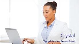  Presentation with african american in technology - Beautiful slides featuring test taking - business and technology concept backdrop and a sky blue colored foreground