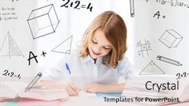  Presentation with test - Slides with test taking - education and school concept background and a lemonade colored foreground