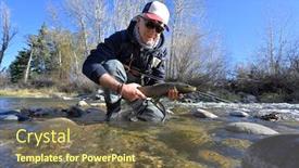  Presentation with trout - Audience pleasing theme consisting of taking-a-beautiful-brown-trout backdrop and a violet colored foreground