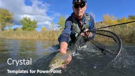  Presentation with trout - Colorful presentation theme enhanced with taking-a-big-brown-trout backdrop and a dark gray colored foreground