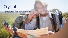  Presentation with terrain map - Presentation theme enhanced with happy young beautiful traditional indian woman in traditional saree background and a soft green colored foreground.