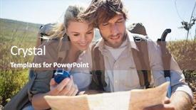  Presentation with terrain map - Colorful presentation enhanced with taking a break on mountain backdrop and a coral colored foreground