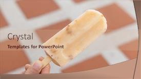  Presentation with ice - Presentation theme featuring taking-a-lick background and a coral colored foreground