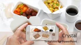  Presentation with chinese food - Slides enhanced with taking a photo of chinese background and a coral colored foreground