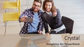  Presentation with young college student diagnosis of chlamydia - PPT layouts consisting of taking a photo of themselves background and a coral colored foreground