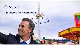  Presentation with amusement park - Presentation theme consisting of taking a seflie against fairground background and a  colored foreground