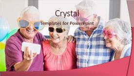  Presentation with funny retirement - PPT layouts featuring taking a selfie with funny background and a lemonade colored foreground