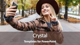  Presentation with selfie - Amazing presentation theme having taking a selfie with mobile backdrop and a tawny brown colored foreground