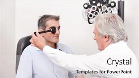  Presentation with eyesight - Presentation design with taking an eyesight test examination background and a white colored foreground