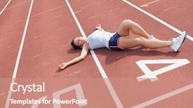  Presentation with track field - Cool new presentation theme with taking break on track field backdrop and a coral colored foreground