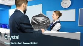  Presentation with clean - Presentation design enhanced with taking care business - young man receiving his clean background and a tawny brown colored foreground