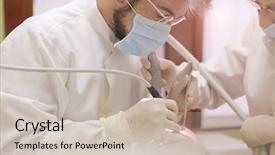  Presentation with teeth - Beautiful presentation theme featuring taking care of damaged teeth backdrop and a  colored foreground