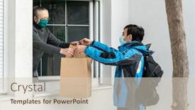  Presentation with people - PPT theme with taking-care-of-elder-people background and a soft green colored foreground