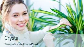  Presentation with greenhouse - Slide deck featuring taking care of ficus background and a  colored foreground