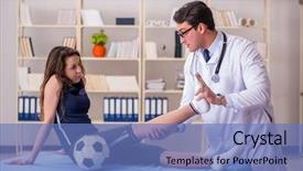  Presentation with sports doctor - Theme having taking care of sports injury background and a  colored foreground